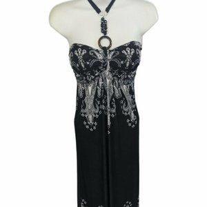 Majora Black and White Strapless Stretch Maxi Dress Size M
